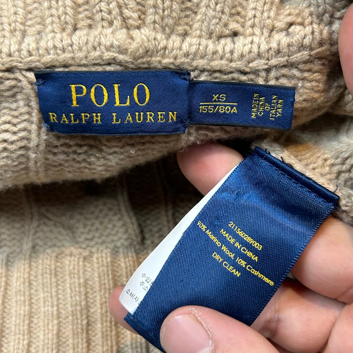 XS) 폴로 랄프로렌 울 캐시미어 블렌드 케이블 니트 가디건 상품이미지7