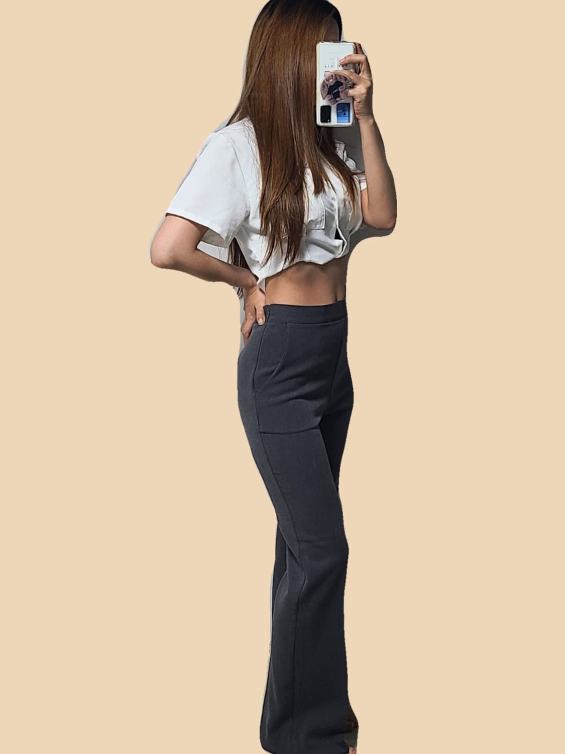 세미부츠컷 그레이 슬랙스 상품이미지2