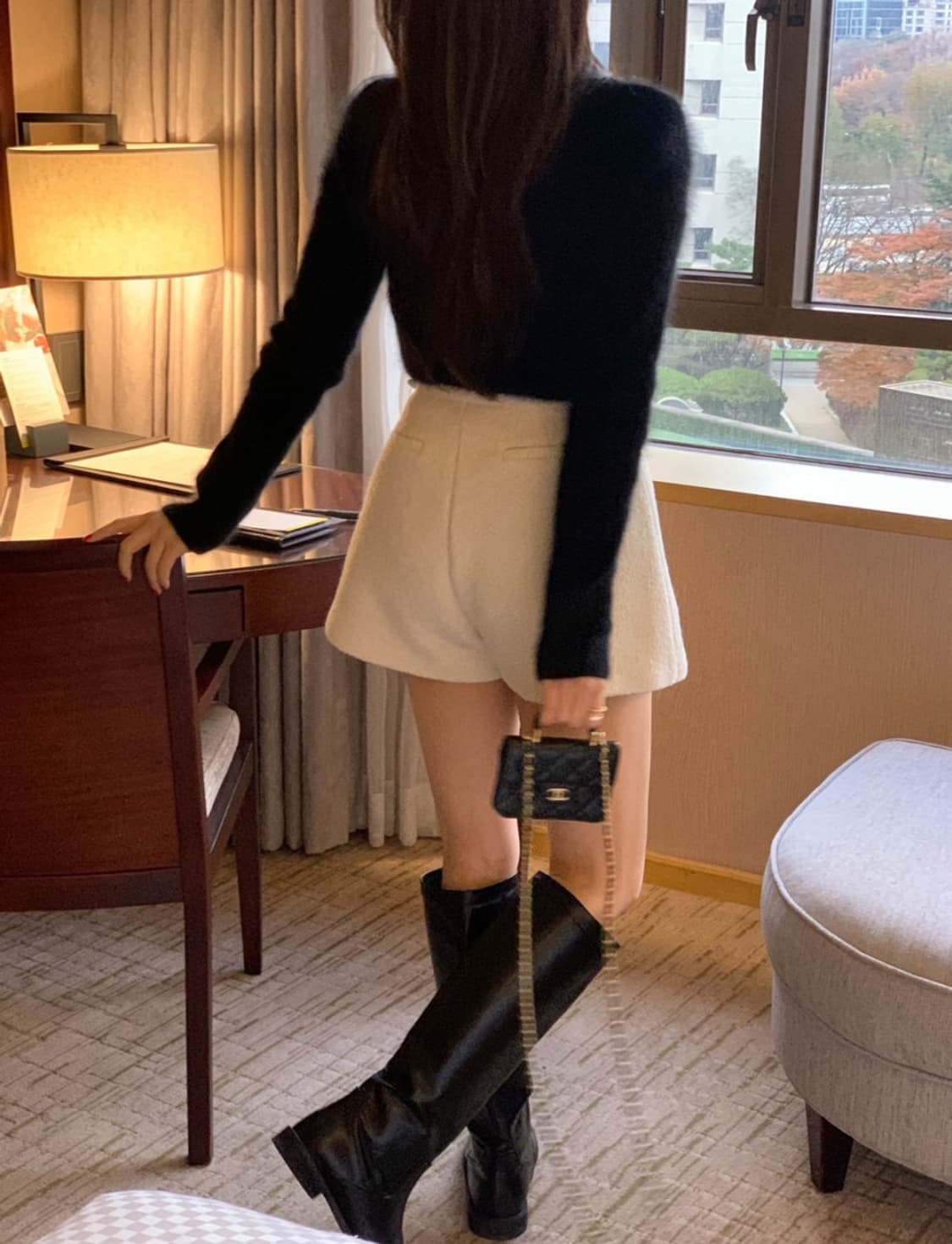 미엘 부클 울 랩 스커트 치마바지 상품이미지3