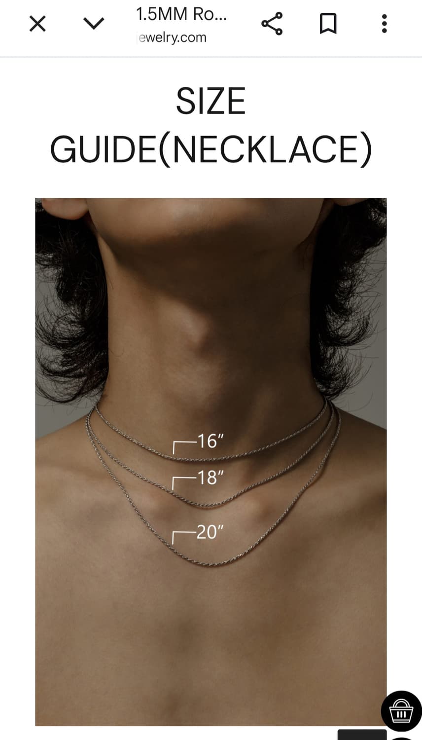 1.5MM 로프 체인 925 실버 50cm (20inch) 상품이미지3