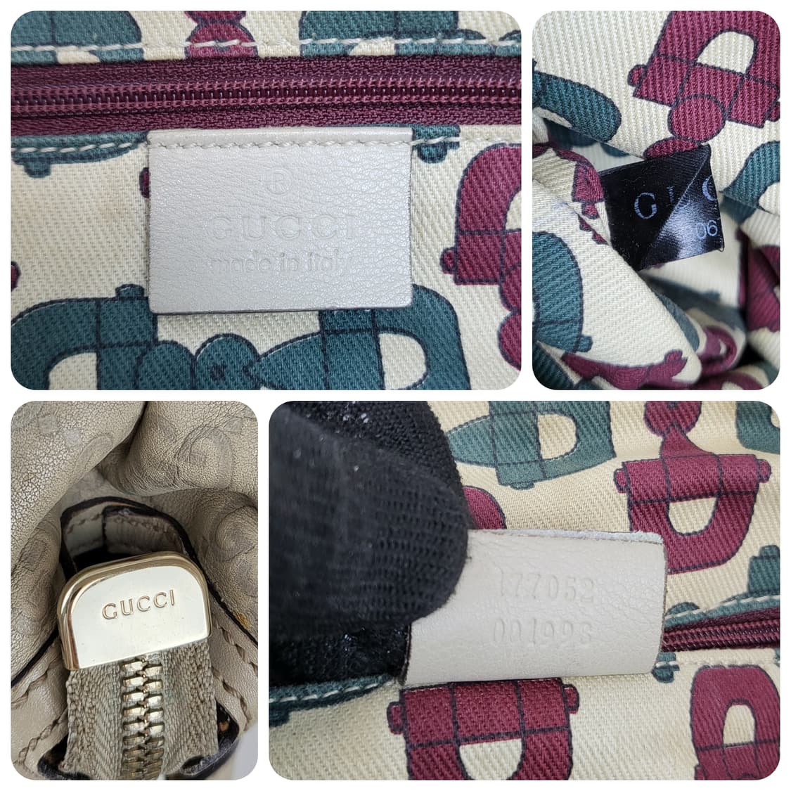 정품 구찌 177052 베이지 레더 GG 시마 핸드백 상품이미지9