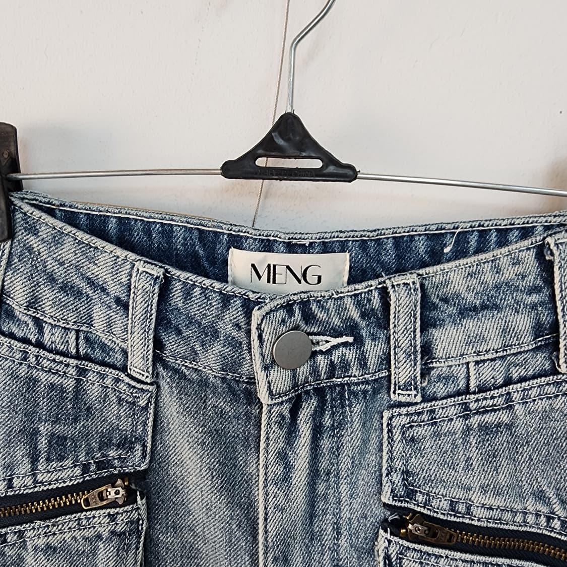 MENG 워싱 데님 카고 와이드 팬츠 상품이미지2