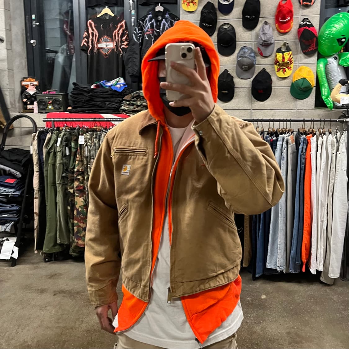 90s 빈티지 써멀 후드 집업 (100-105) 상품이미지5