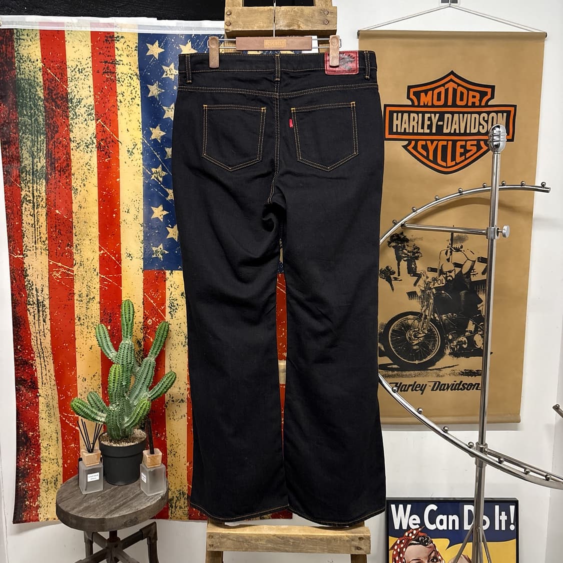 00s 밥슨 스마일랜드 바스켓위빙 와이드 플레어 데님팬츠 N909 상품이미지2