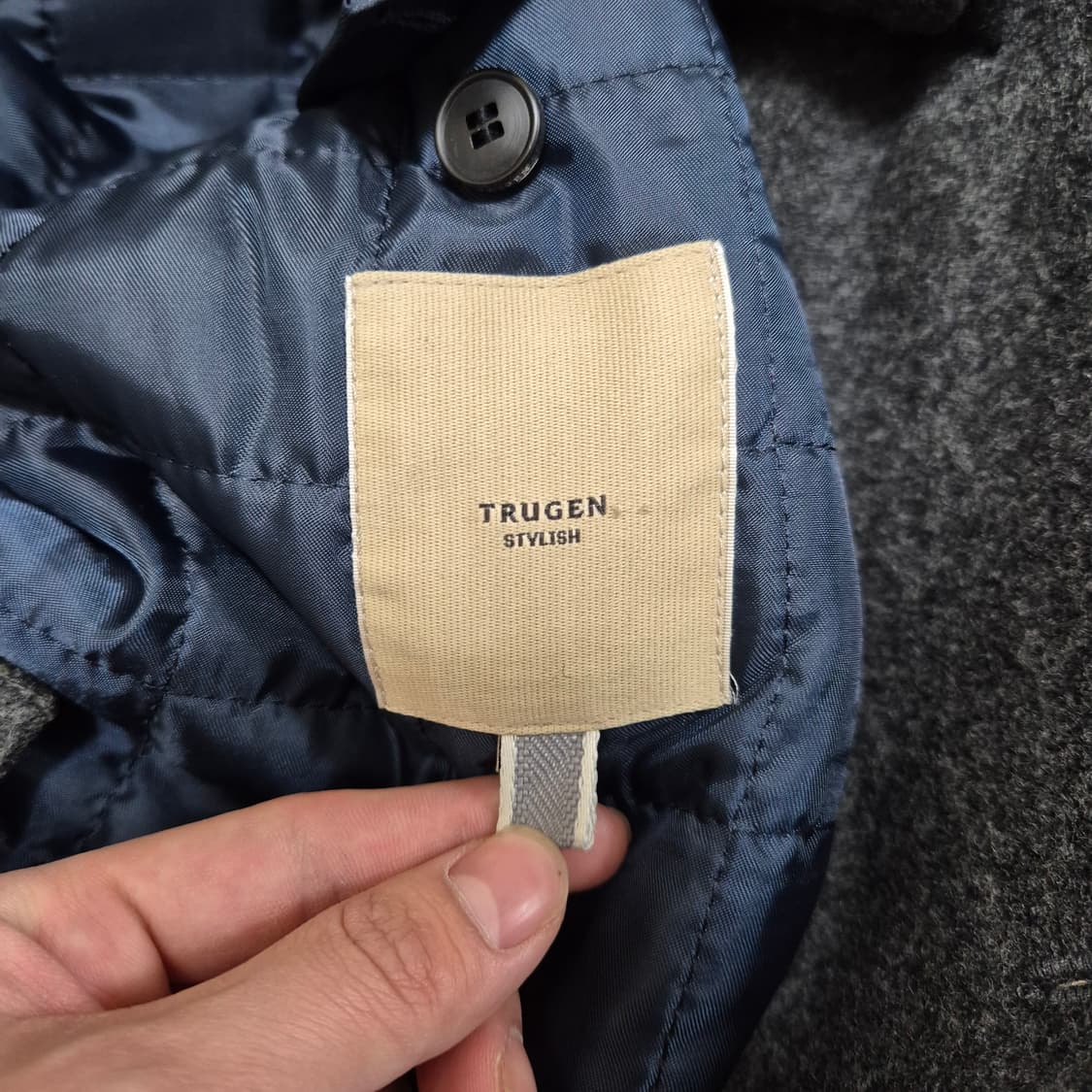 트루젠 남성 모직 누빔 싱글 코트 상품이미지5