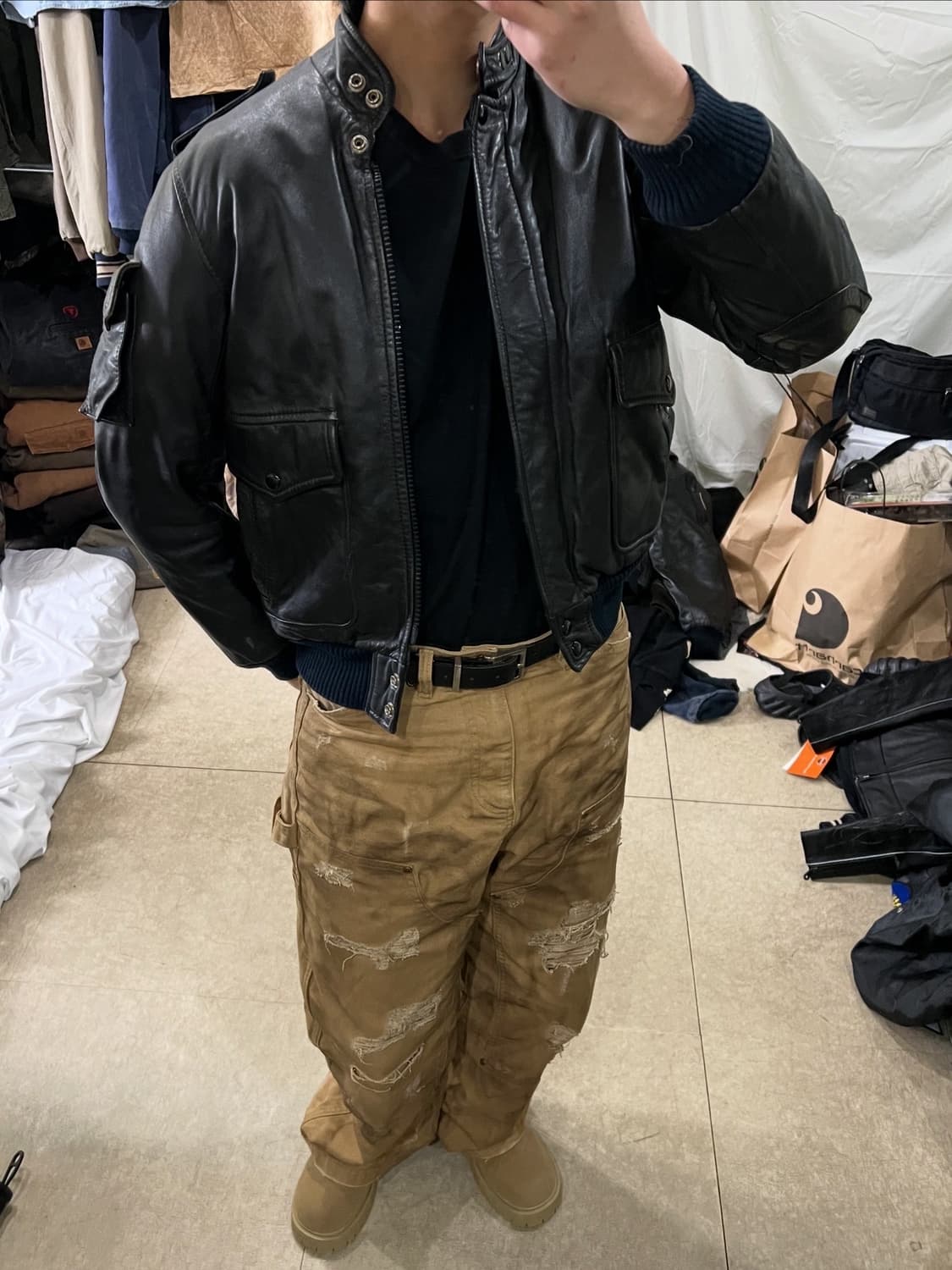 할리데이비슨 가죽 봄버 자켓 상품이미지4