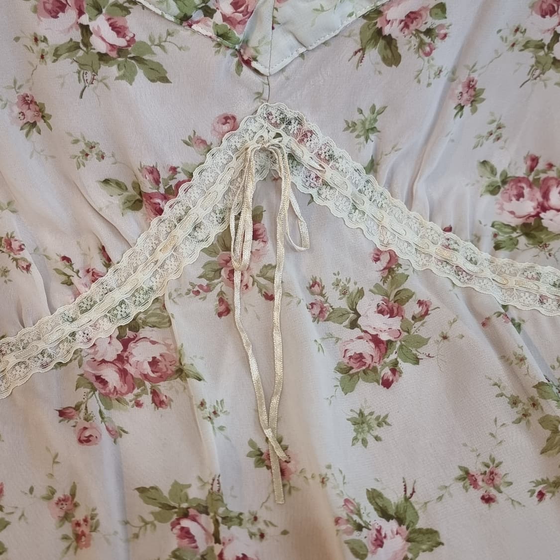 플라워 패턴 레이스 핑크 민소매튜닉 상품이미지3