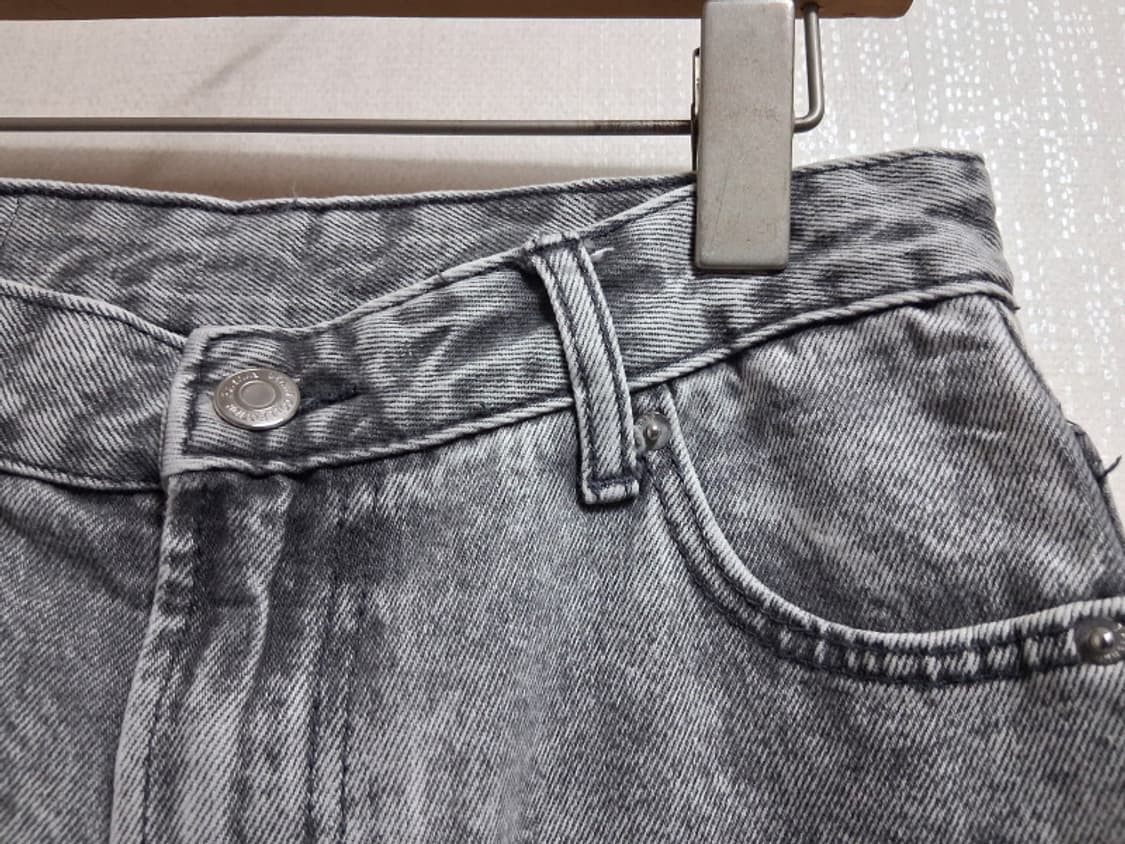 일본빈티지 Bershka 그레이 애시워싱 와이드팬츠 여성 26  상품이미지3