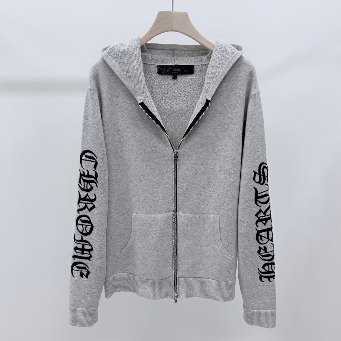 [S급/L] 크롬하츠 캐시미어 후드집업 자켓 그레이 상품이미지2