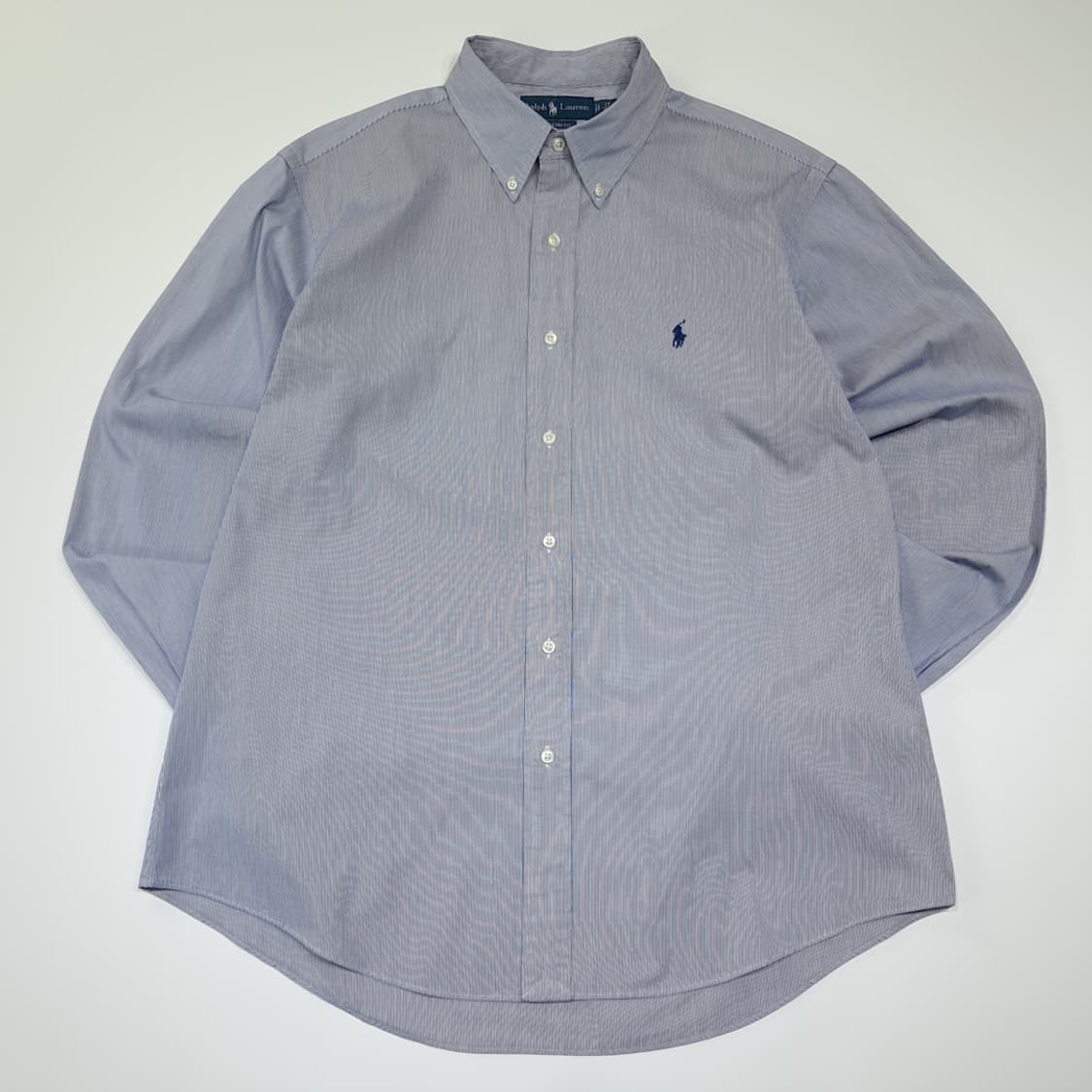 CL956 L 폴로 커스텀핏 다크네이비 핀스트라이프 드레스셔츠 상품이미지1