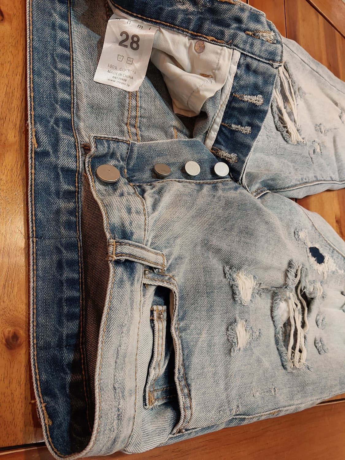 Mnml 연청데님 인디고데님 카모카고팬츠 28사이즈 3벌일괄판매 상품이미지4