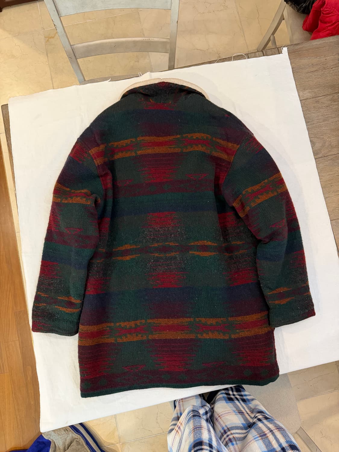 80s 울리치 아즈텍 나바호 양털카라 헤비울 랜치코트 상품이미지4