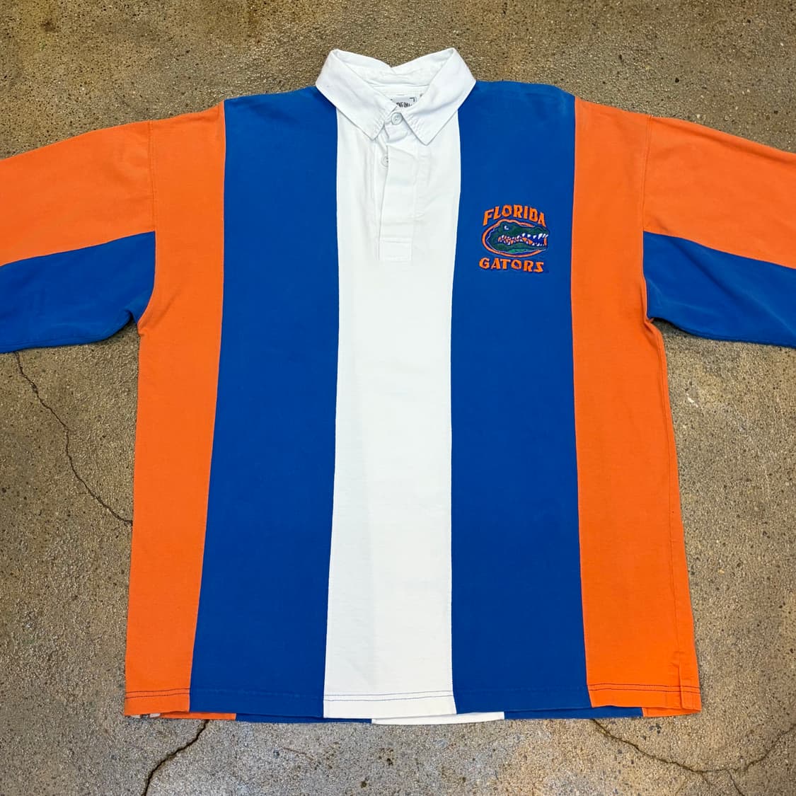 90s USA 빈티지 게이터스 스트라이프 럭비티 카라티 상품이미지3