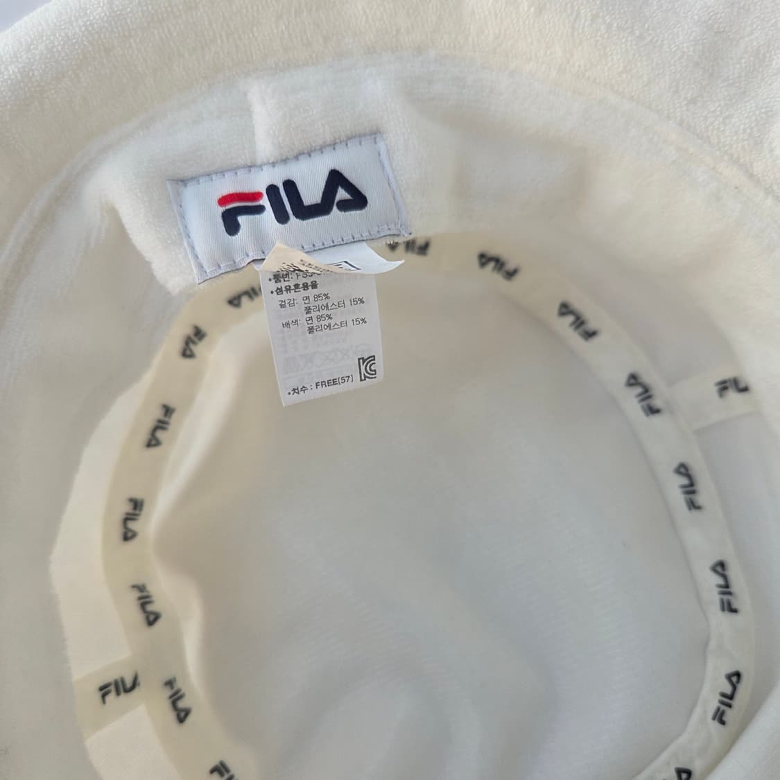 휠라 화이트 로고 버킷햇 타올지 상품이미지6