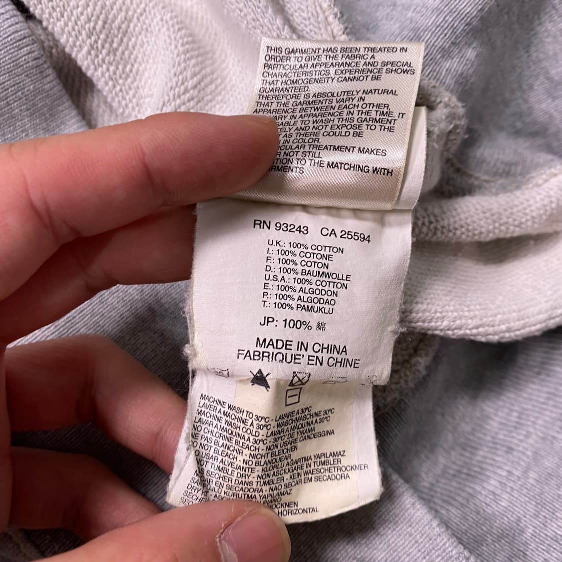 디젤 빅로고 그레이 후드집업 상품이미지5