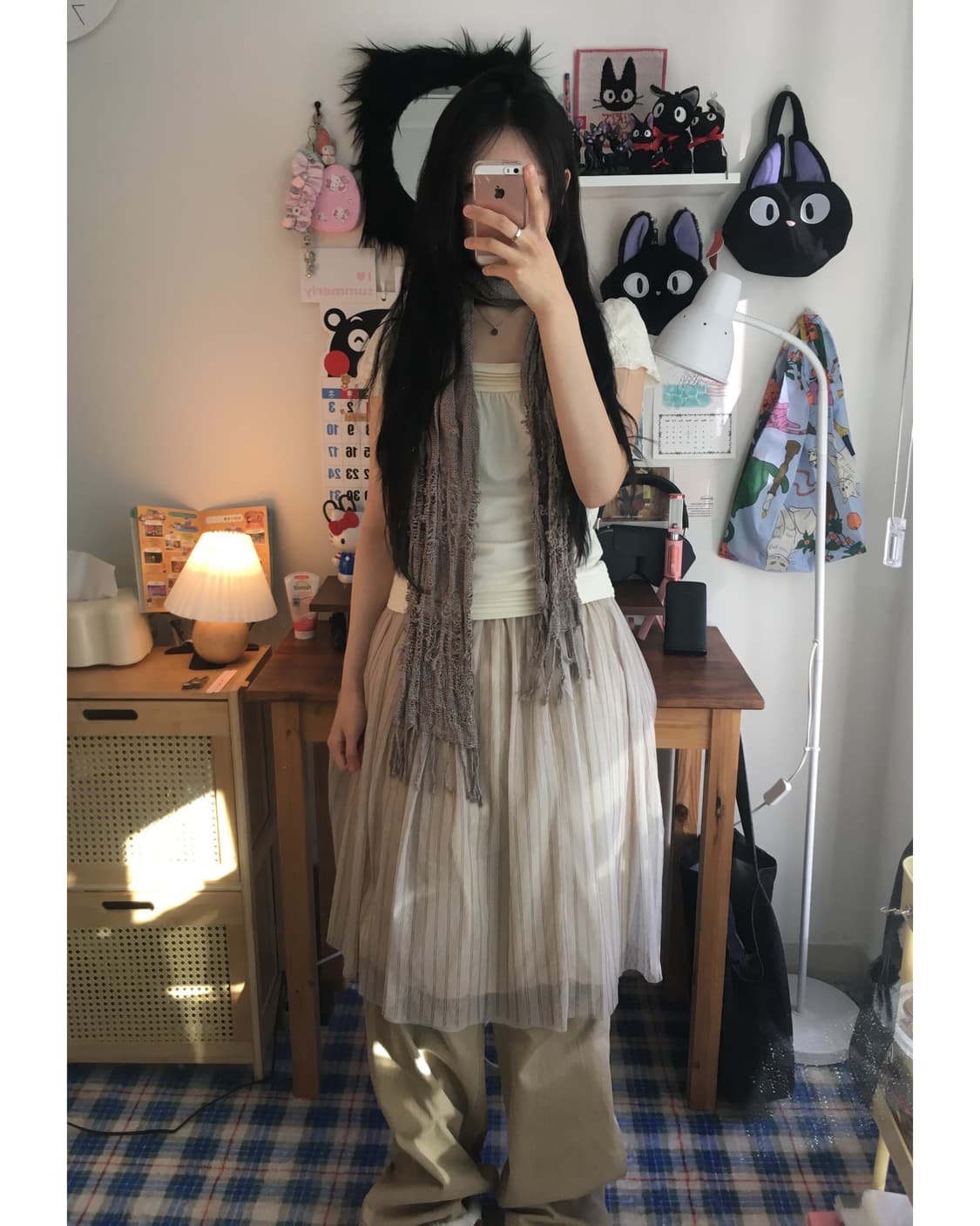 vintage pin-tuck sleeve top ivory 상품이미지3