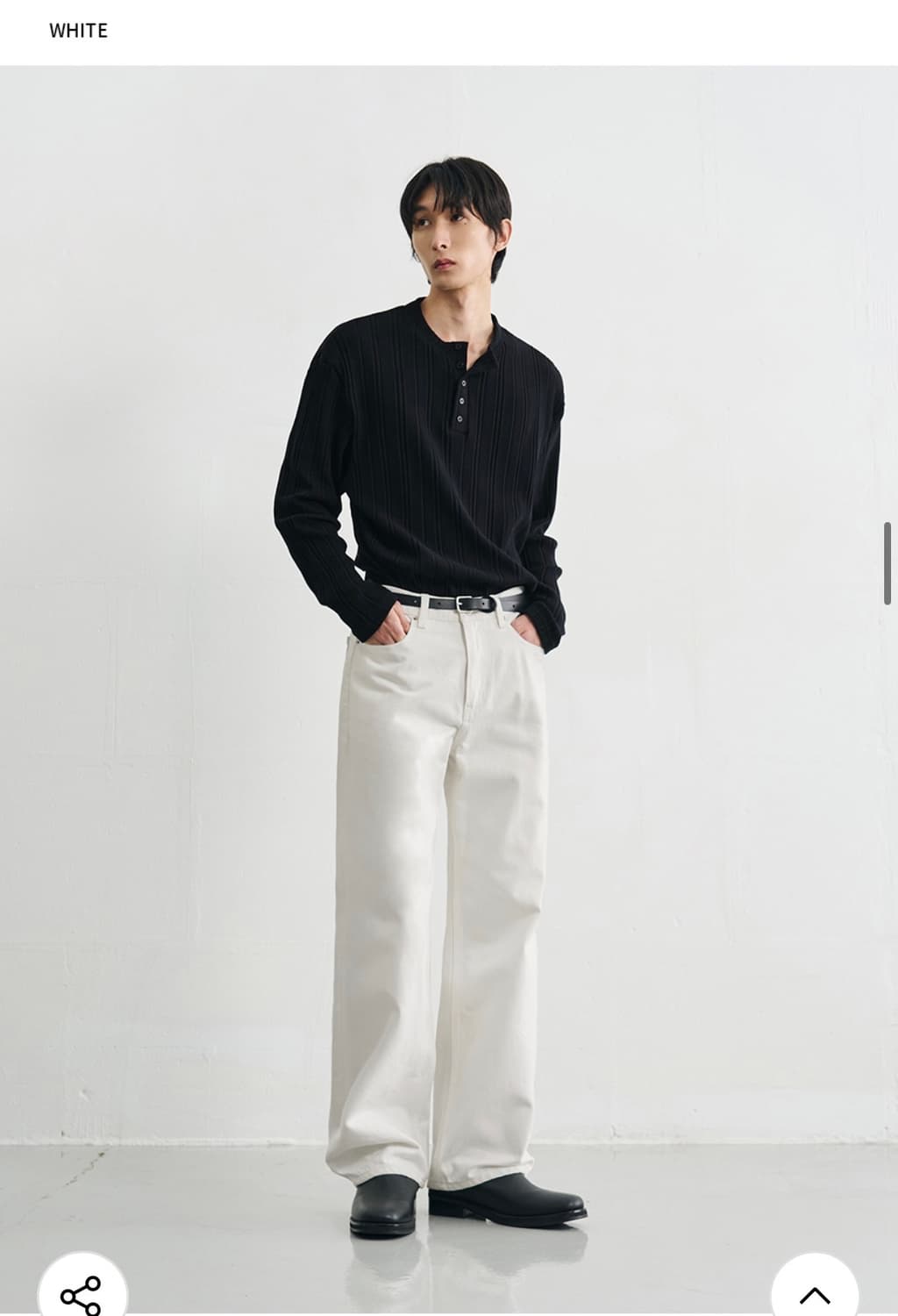 (새상품)(L) 드로우핏 유주얼 세미 와이드 데님 팬츠 WHITE 상품이미지3