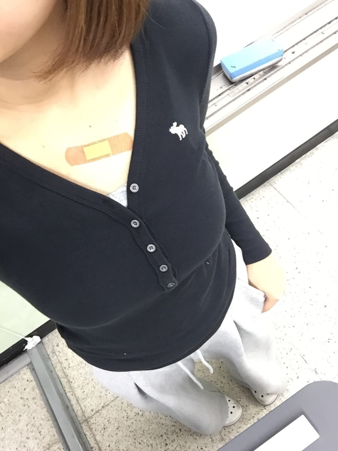 아베크롬비 블랙 골지탑 상품이미지2