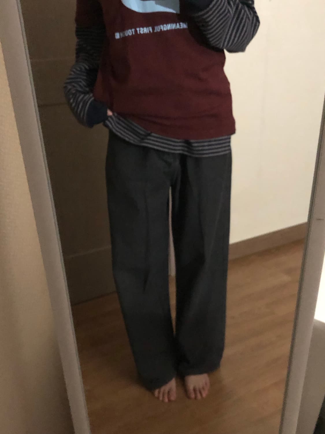 핀턱 와이드 데님팬츠 흑청 상품이미지5