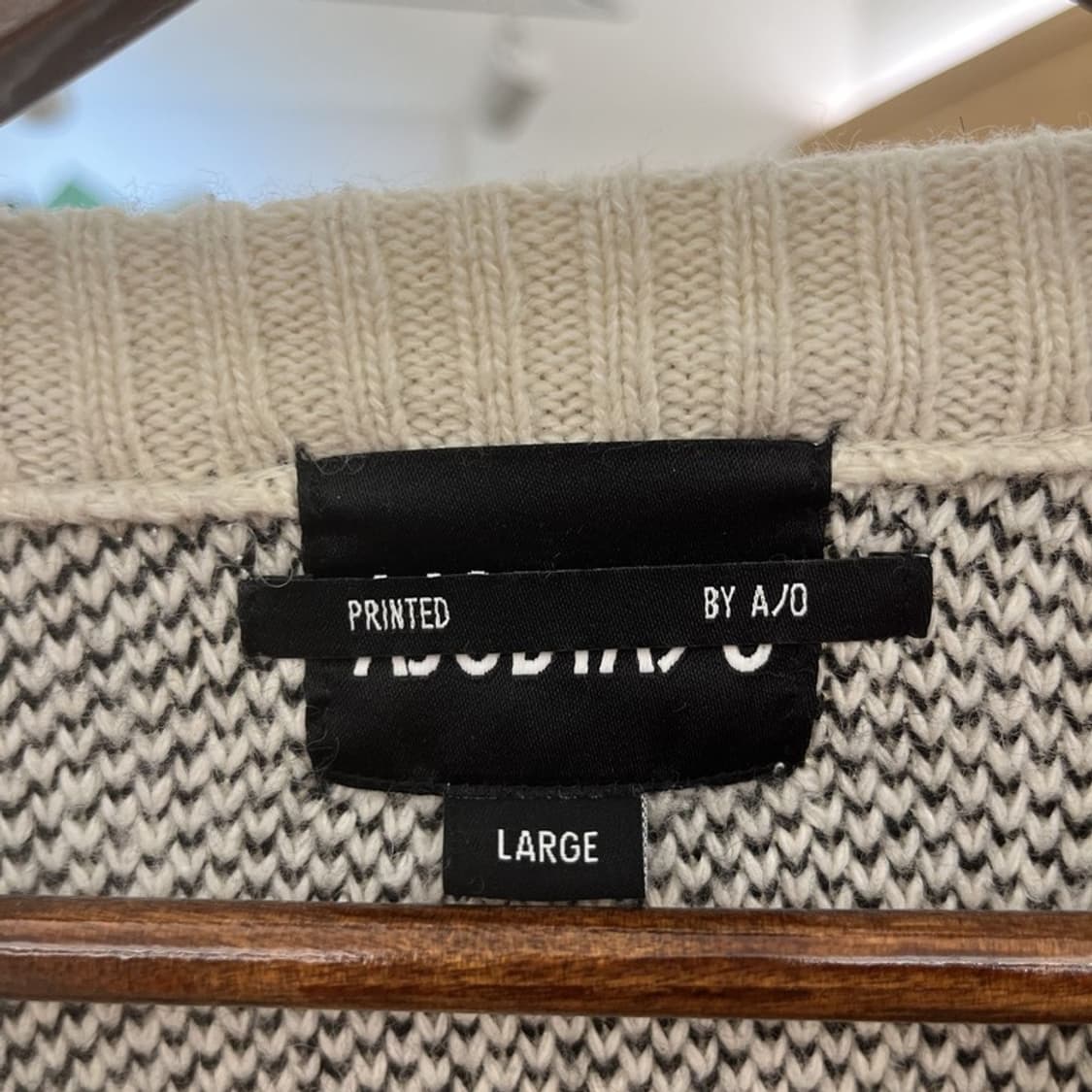 아조바이아조 스트릿 펑크 고딕 레터링 울 니트 L C10175 상품이미지5