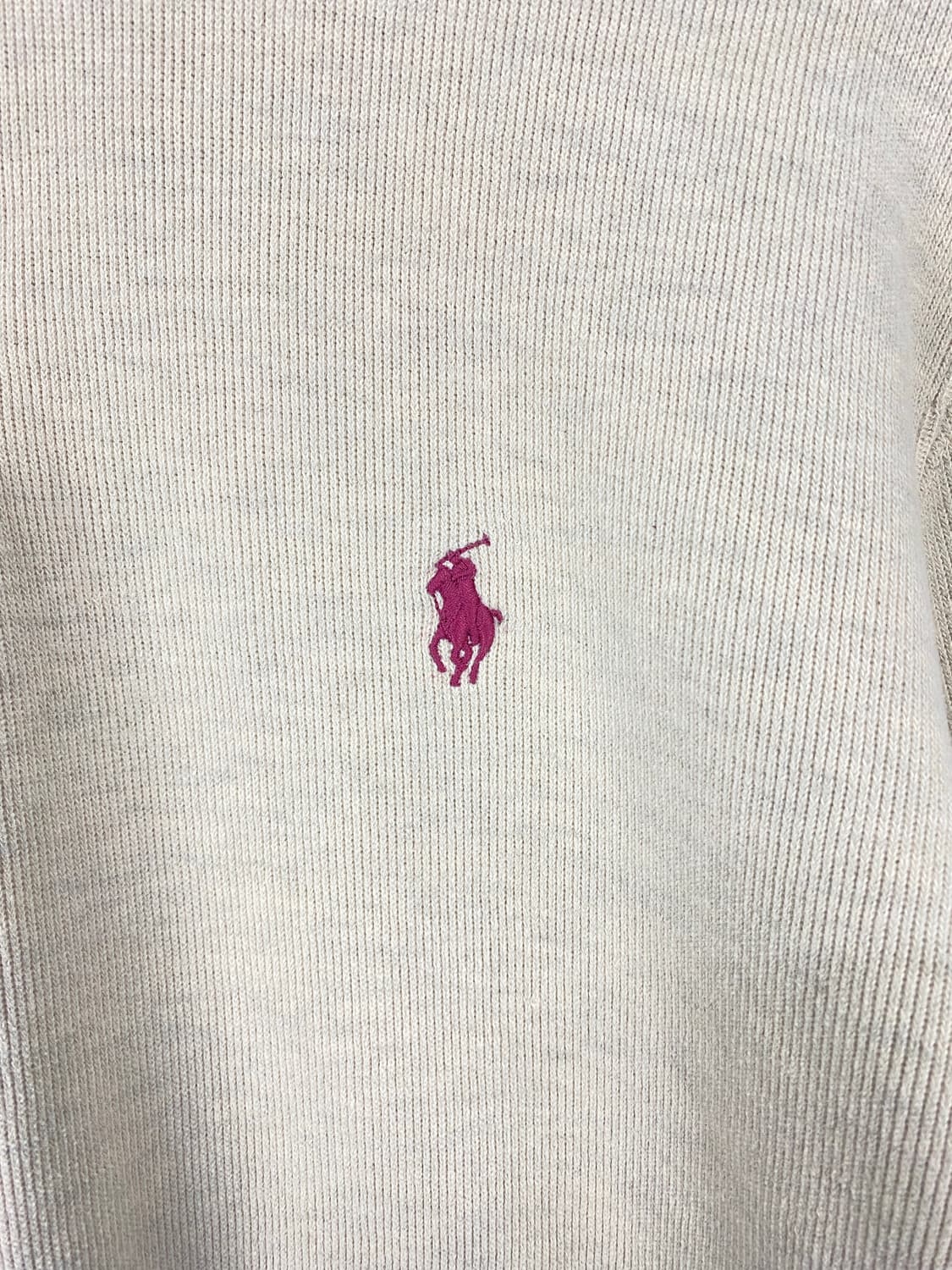 폴로 랄프로렌 베이지 니트 반집업 버건디로고 L <651> 상품이미지3