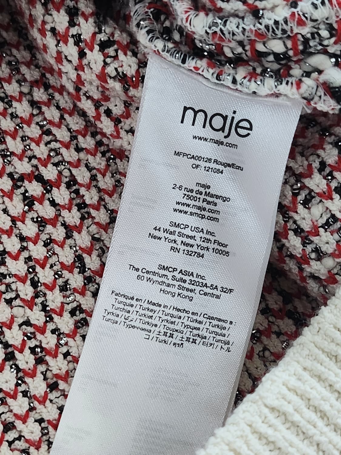 마쥬 레드 트위드 가디건  상품이미지5