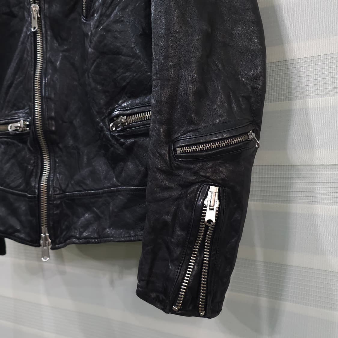 JAPAN 빈티지 투웨이집업 양가죽 라이더자켓- M정도 상품이미지3