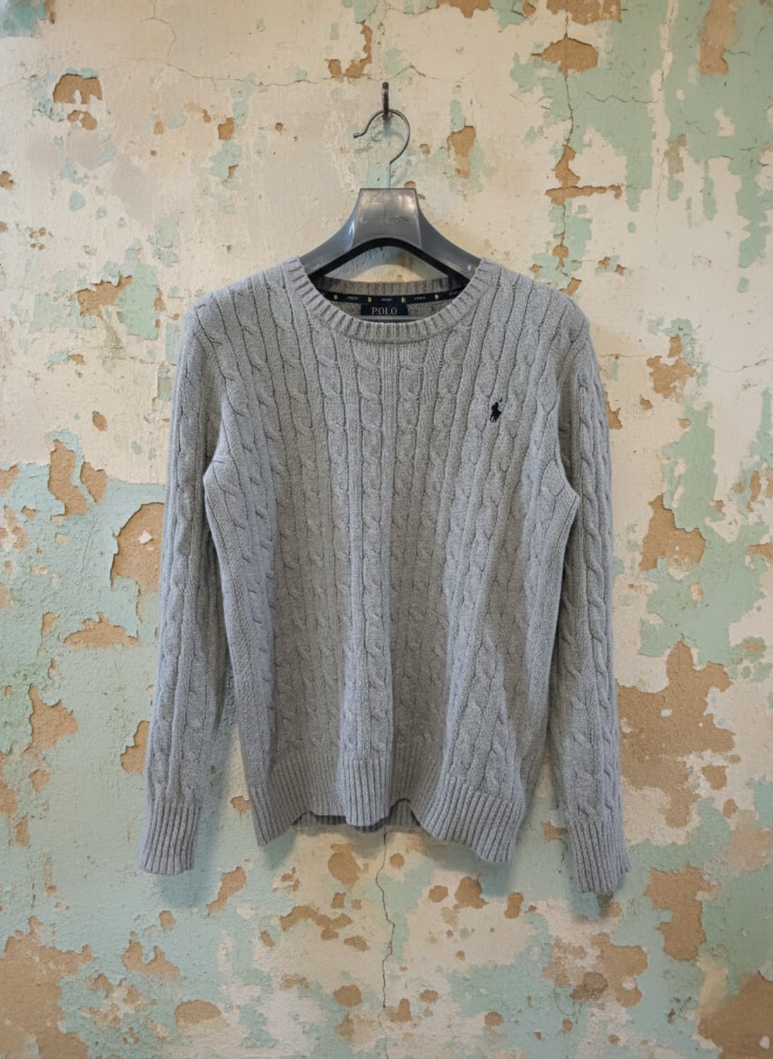 폴로 랄프로렌 우먼 꽈배기 니트 XL 회색 상품이미지1