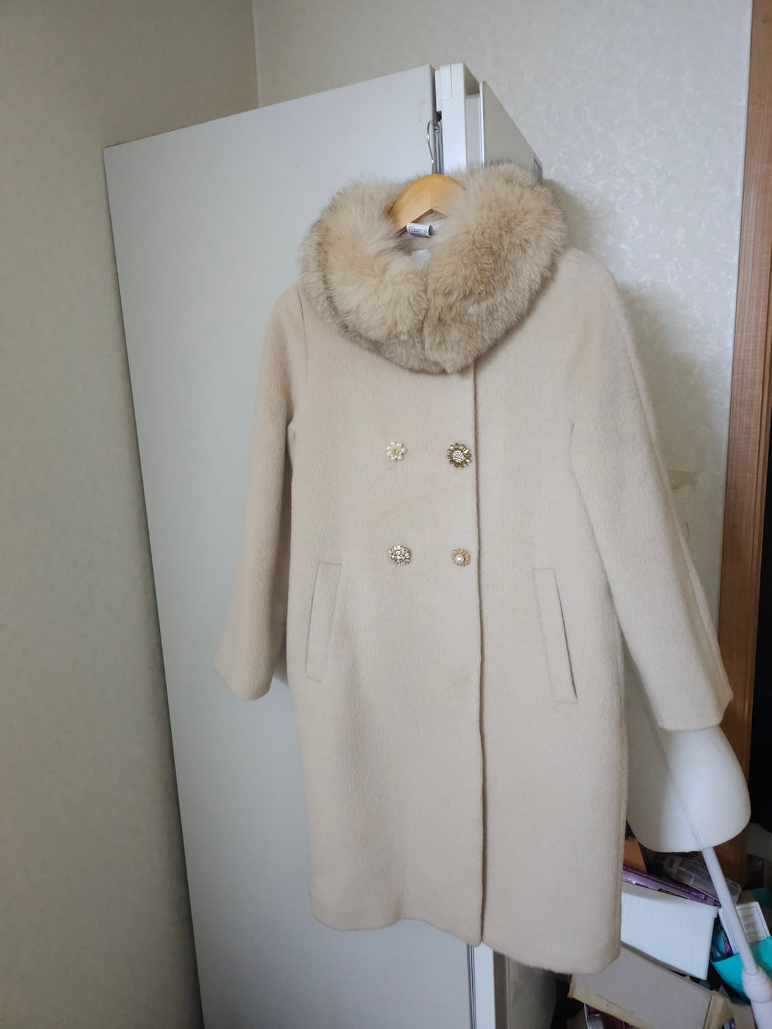 샤틴 폭스퍼 알파카 코트 상품이미지1