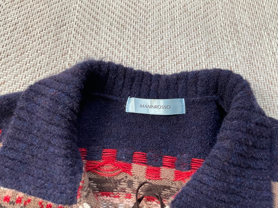 빈티지 노르딕 스웨이드 트림 니트  J03496 상품이미지4