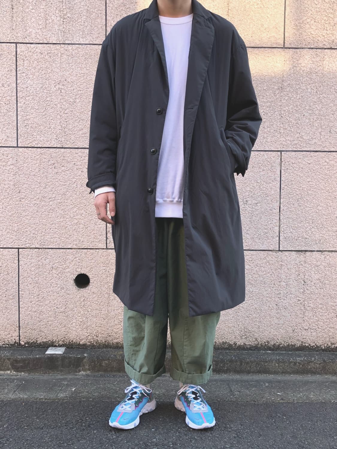 빔즈 안솜 패딩 오버 코트 블랙 M 상품이미지9