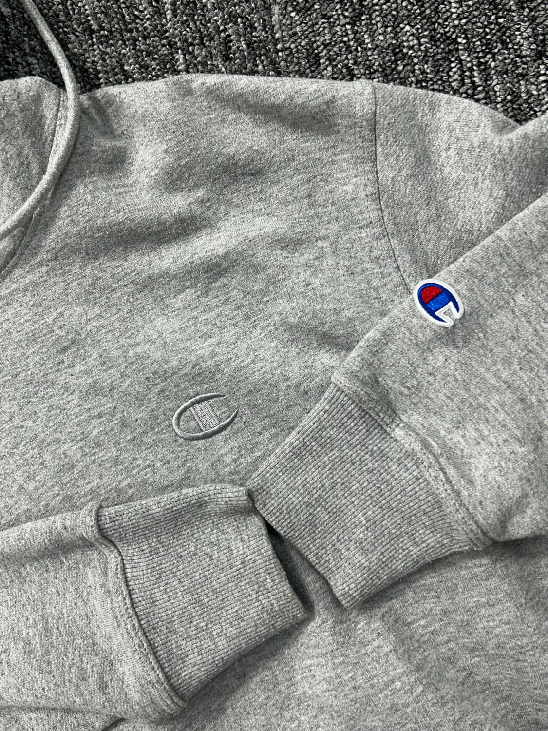 챔피온 그레이 스몰로고 후드티 L 상품이미지6