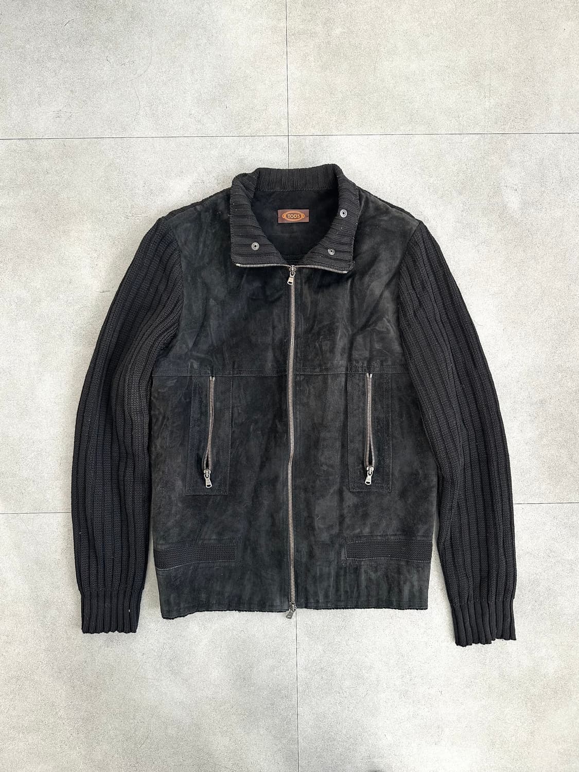 토즈 카프스킨 스웨이드 니트 집업 자켓 상품이미지1