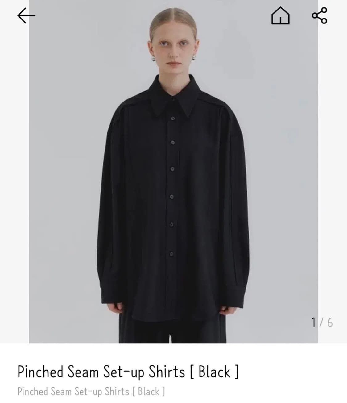 (새상품) 트리밍버드 Pinched Seam Shirts,블랙 상품이미지1