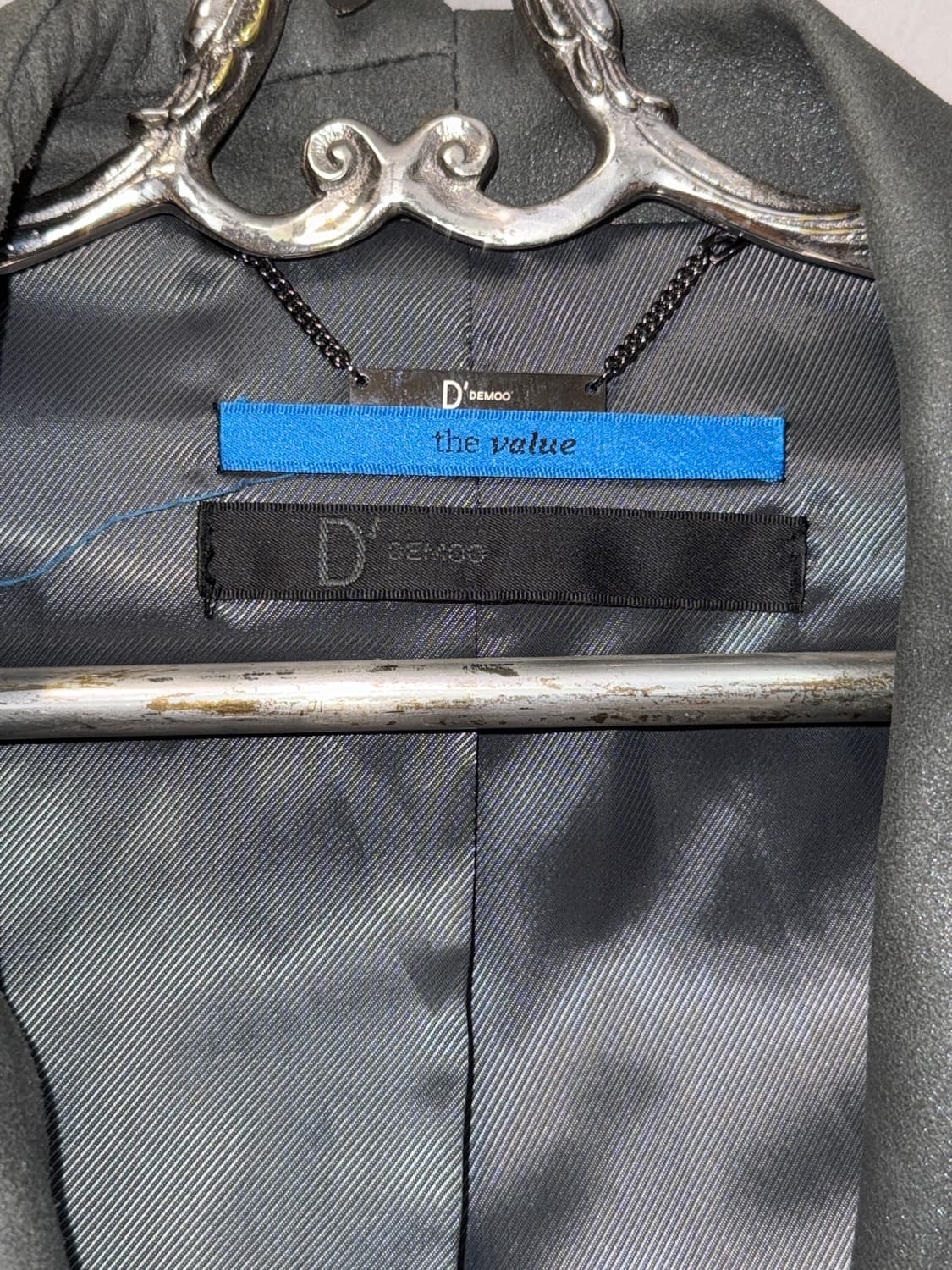 Demoo gray goat skin drape stud jacket 상품이미지4