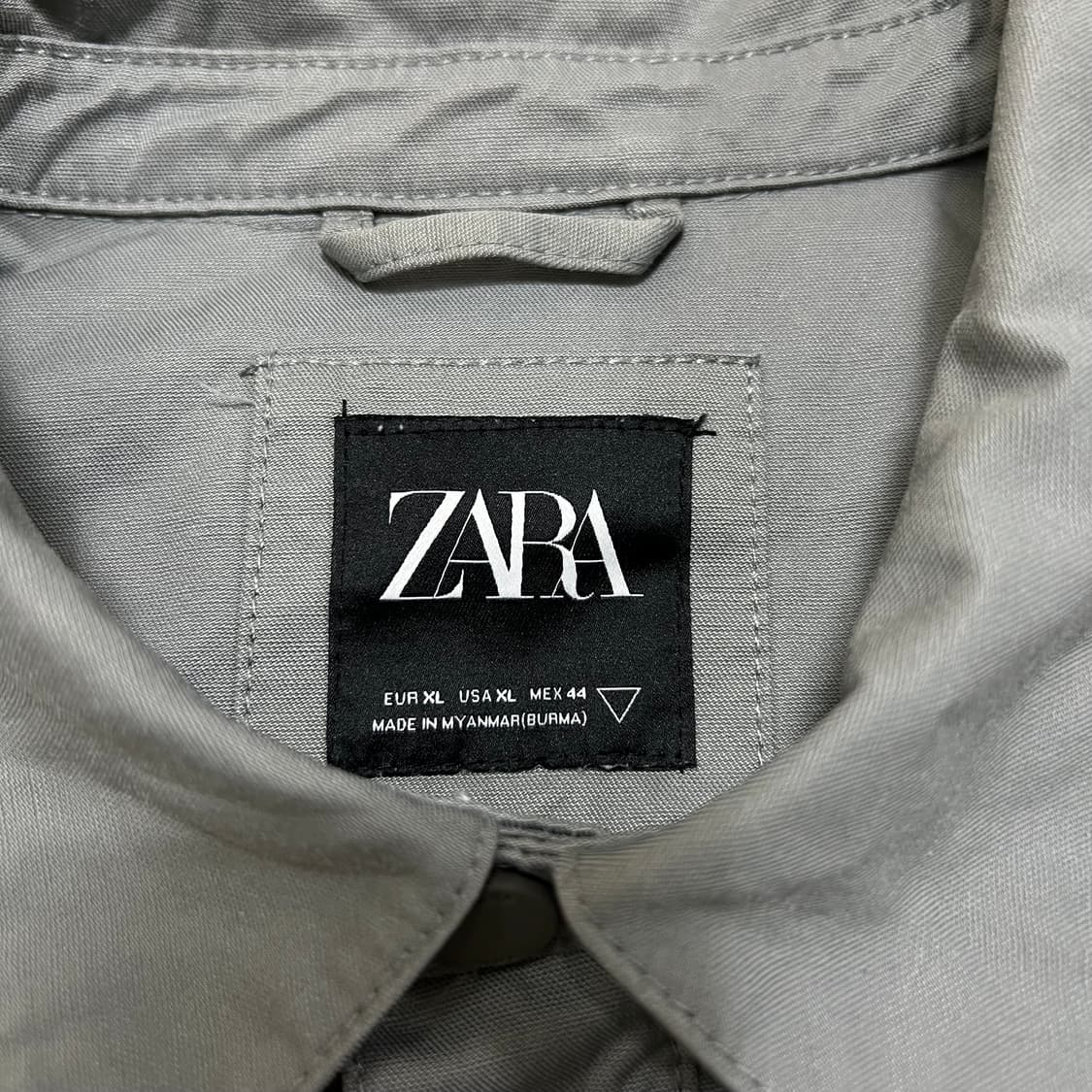 자라 오버사이즈 빅포켓 트러커 자켓 [그레이] XL/105 상품이미지4