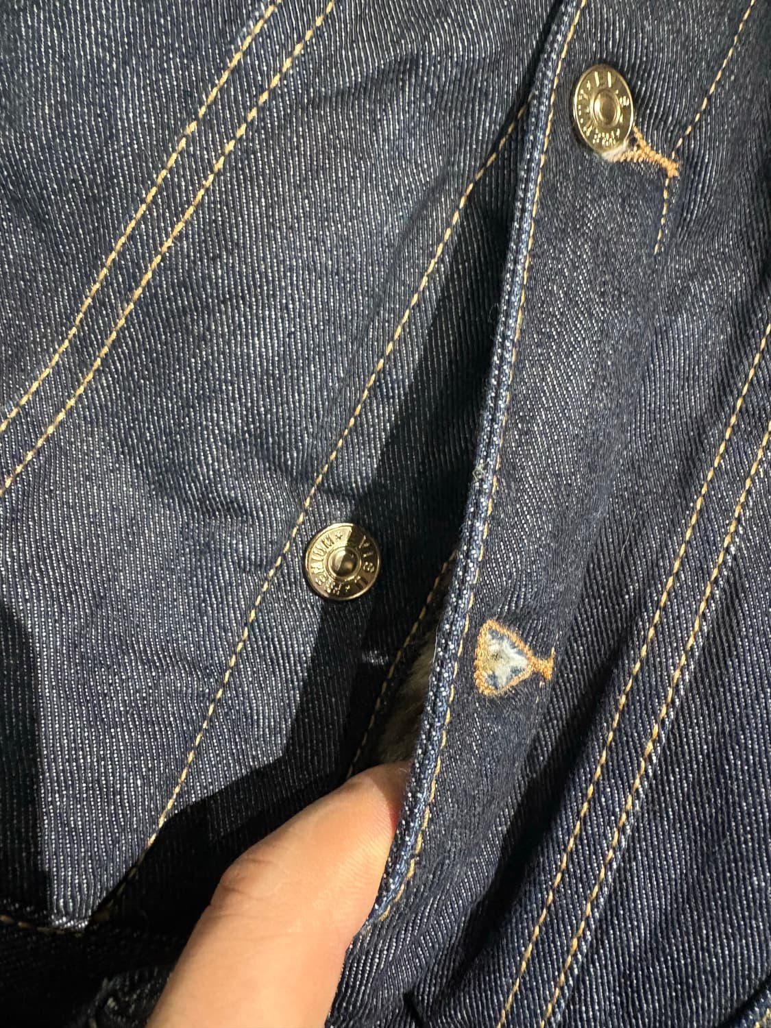 에비수 레오파드 퍼 데님자켓 상품이미지4