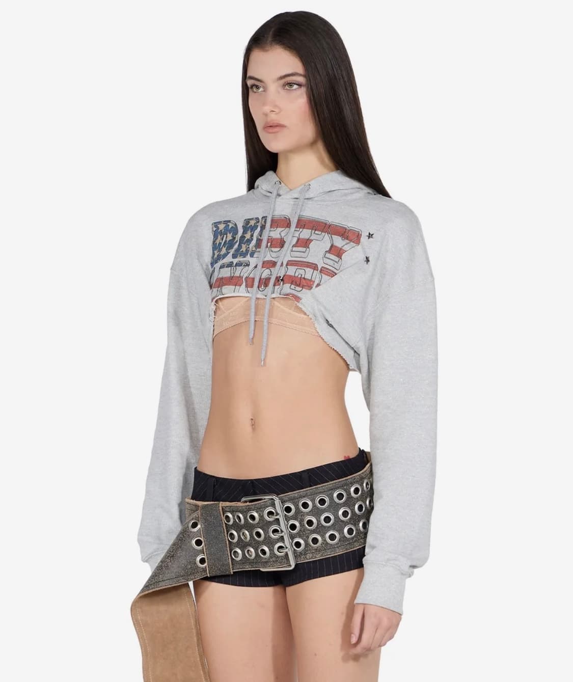 Glitter Flag Crop Hoodie 상품이미지3