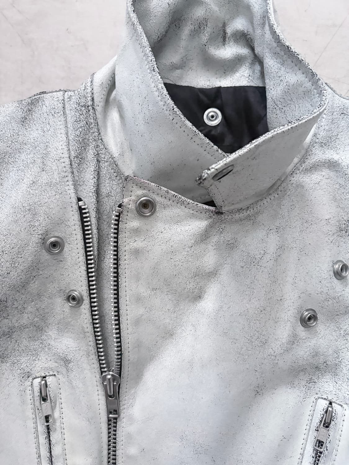 Y2K PPFM Distressed Leather Rider Jacket 상품이미지10