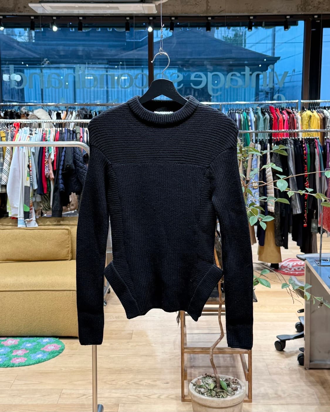 rdm 블랙 라운드 울 니트  상품이미지1