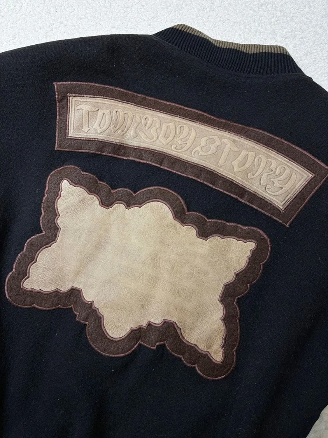 톰보이 80's 소가죽 배색 바시티 자켓 PN5875 상품이미지6