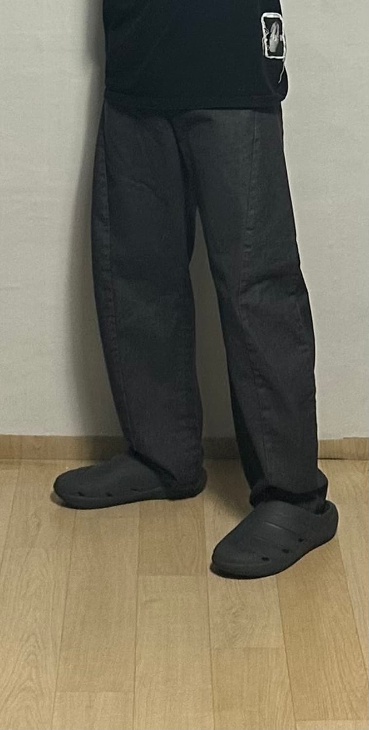 인템포무드 커브드 와이드 데님 팬츠 상품이미지4