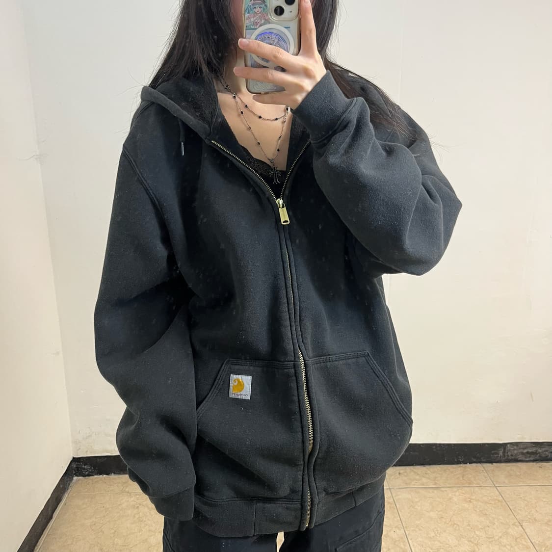 Carhartt black hoodie zip-up 상품이미지3