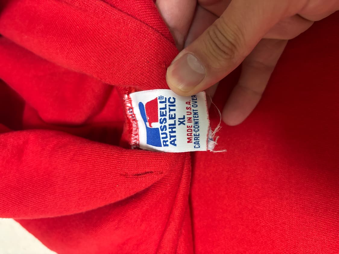Usa 90s 러셀 애슬레틱 후드 레드 XL 상품이미지3