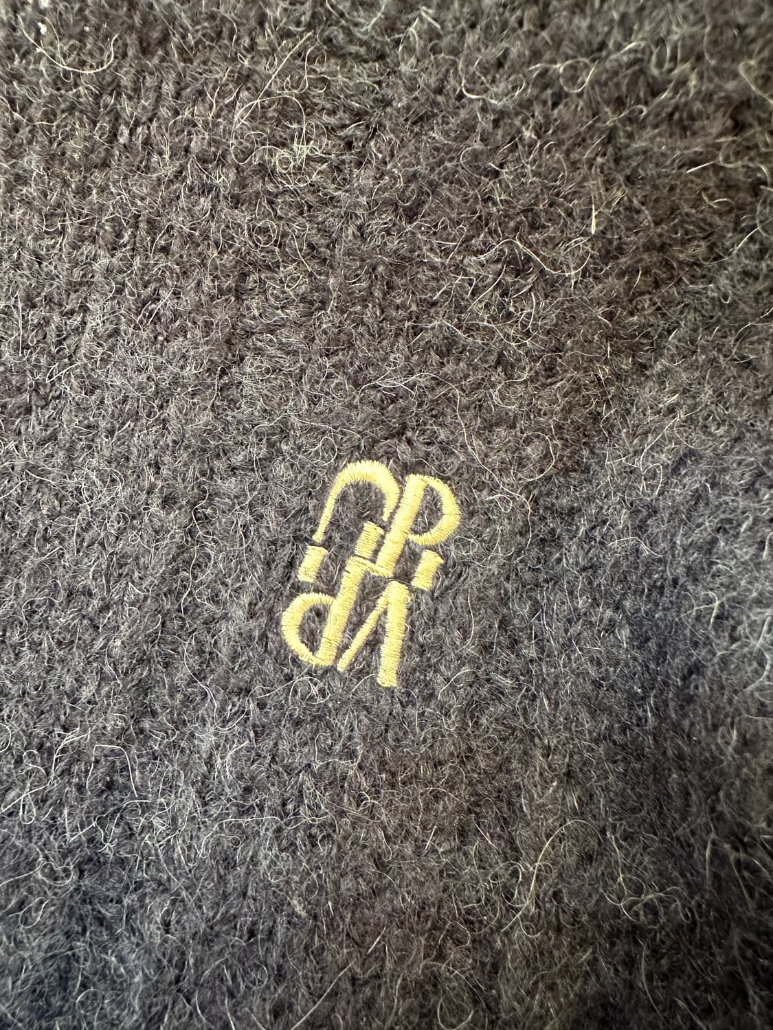 F) grove 그로브 네이비 헤어리 니트 티셔츠 상품이미지4