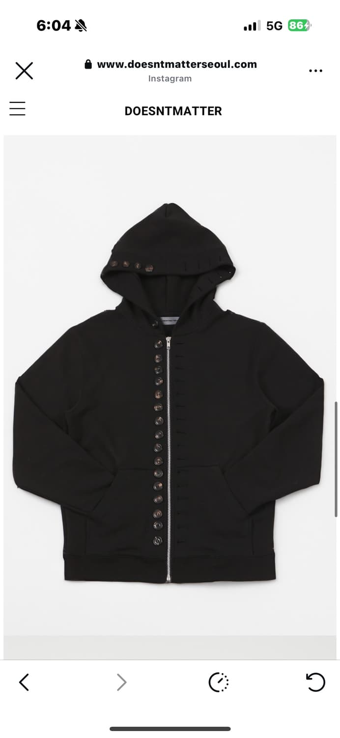 더즌매러 풀버튼 후디 1사이즈 팔아요 상품이미지1