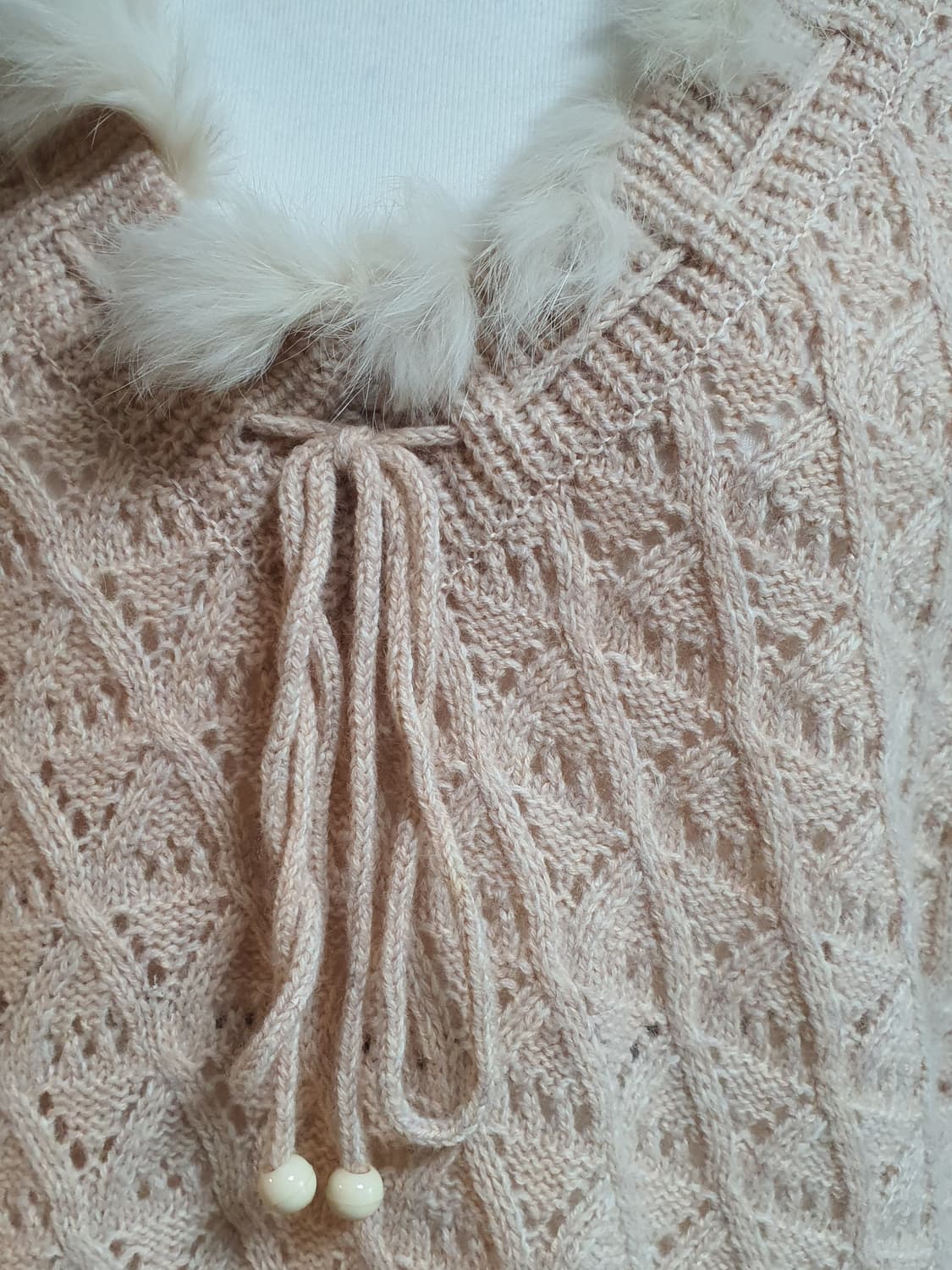 [모리걸] 레이스 펀칭 니트 조끼 블라우스 상품이미지5