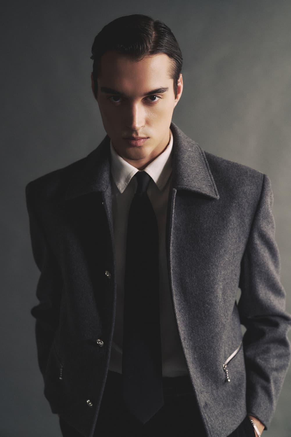 알포/ 캐시미어 - CROP JACKET(그레이) 상품이미지6