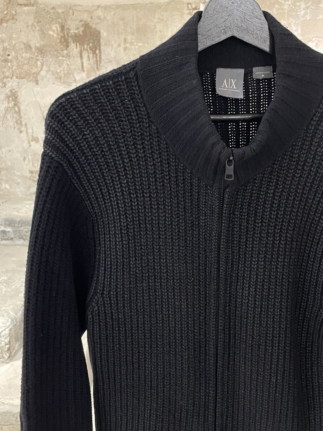 아르마니 익스체인지 블랙 암 패치 투 웨이 집업 자켓 상품이미지2