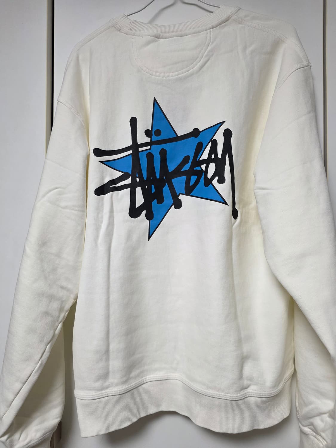 스투시 스타 로고 맨투맨 아이보리 상품이미지2